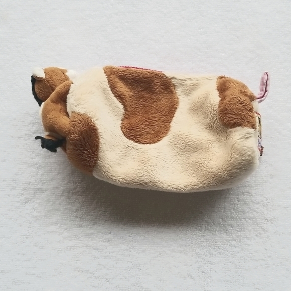 Die Spiegelburg Pferdefreunde furry zipper pouch tiny stuffed horse cow print - Picture 1 of 5